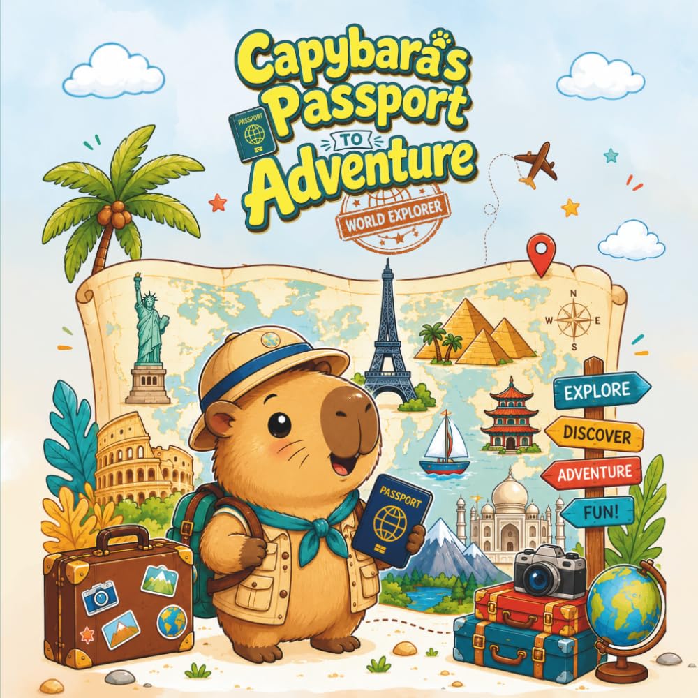 Capybara's Passport to Adventure:: A World Travel Coloring Book for Little Explorers | 50+ Fun Pages of Global Adventures | Ages 4-8