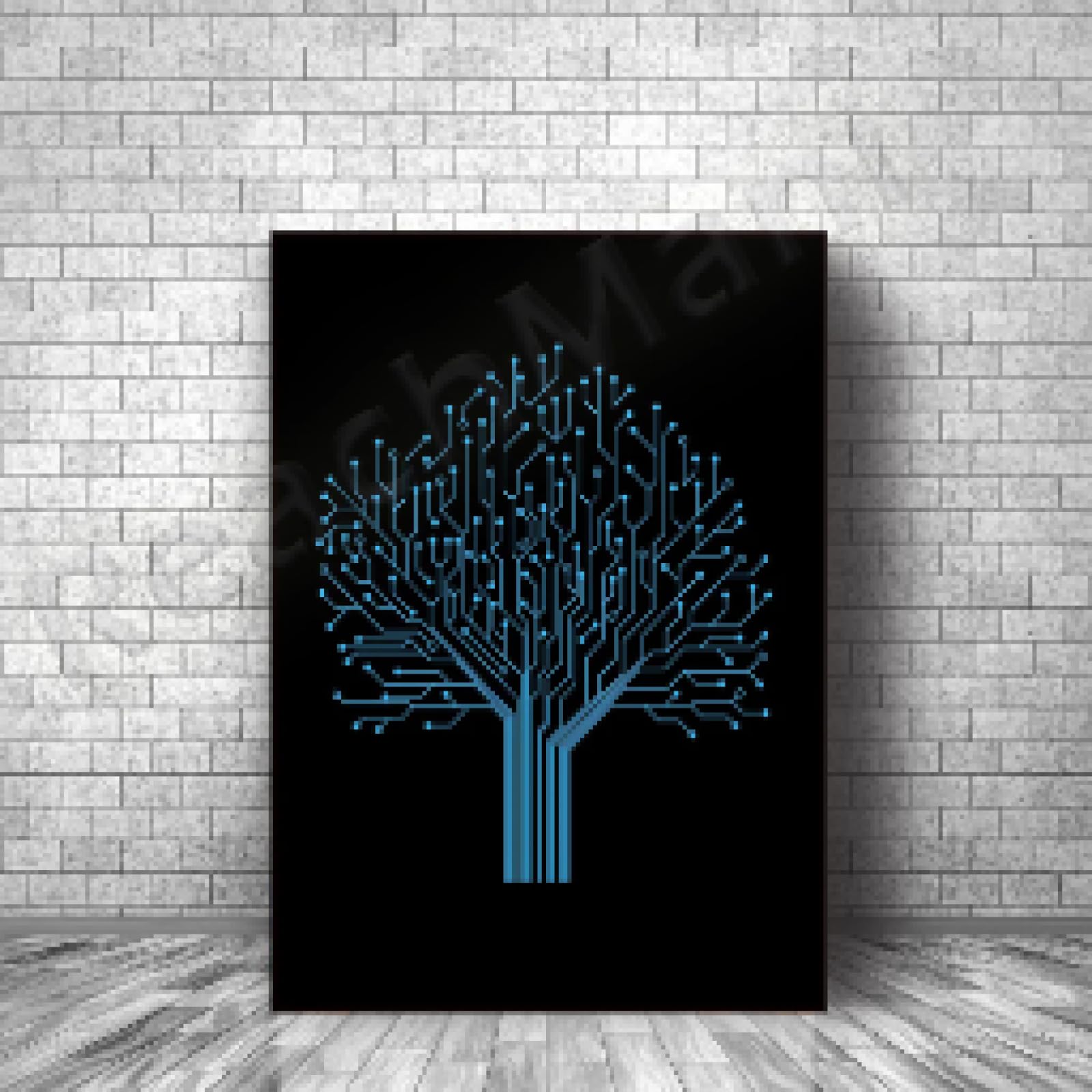 LMAIWANG Arte mural de ingeniero, arte científico, ingeniero de software, impresión artística de programador, póster de decoración del hogar nerd, árbol de circuitos (marco de 80 x 120 cm)