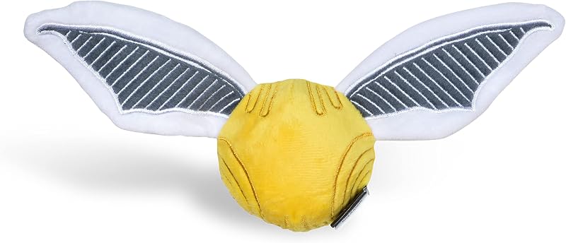 Harry Potter Snitch Pet Squeaker Toy | Dog Toy Snitch Squeaker Ball | Quidditch Inspired Dog Toy for Pets | Crinkle Dog Toy, Dog Ball Toys, Squeaky Ball for Dogs, 10 inch | Plush snitch design with wings, built-in squeaker, officially licensed Harry Potter product, fun toy