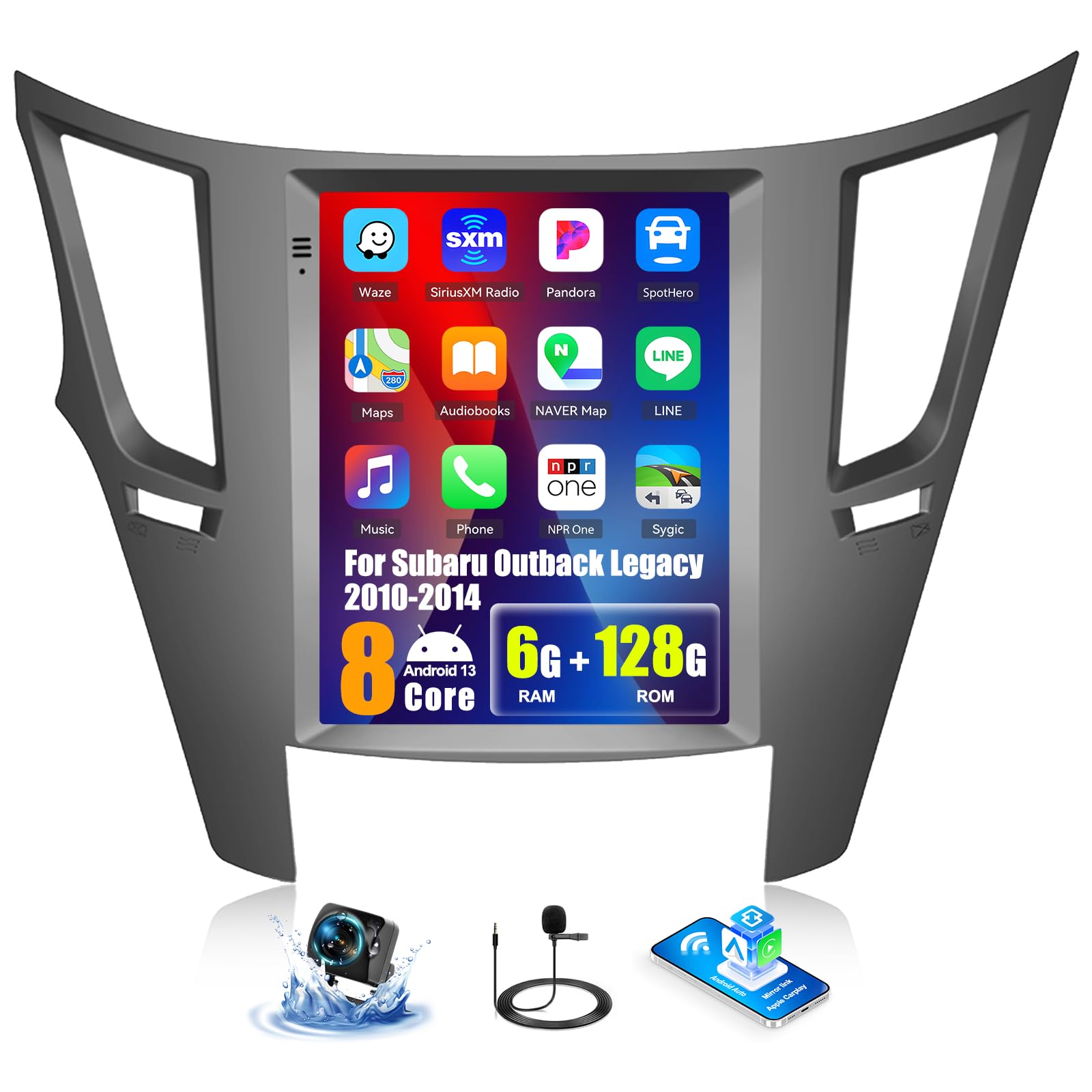 Photo 1 of SIXWIN Android 13 6G+128G Car Stereo for Subaru Outback Legacy 2010-2014 9.7 Inch Touch Screen with CarPlay Android Auto with Bluetooth Weather Forecast 59UI GPS Navigation WiFi Network Radio 32EQ