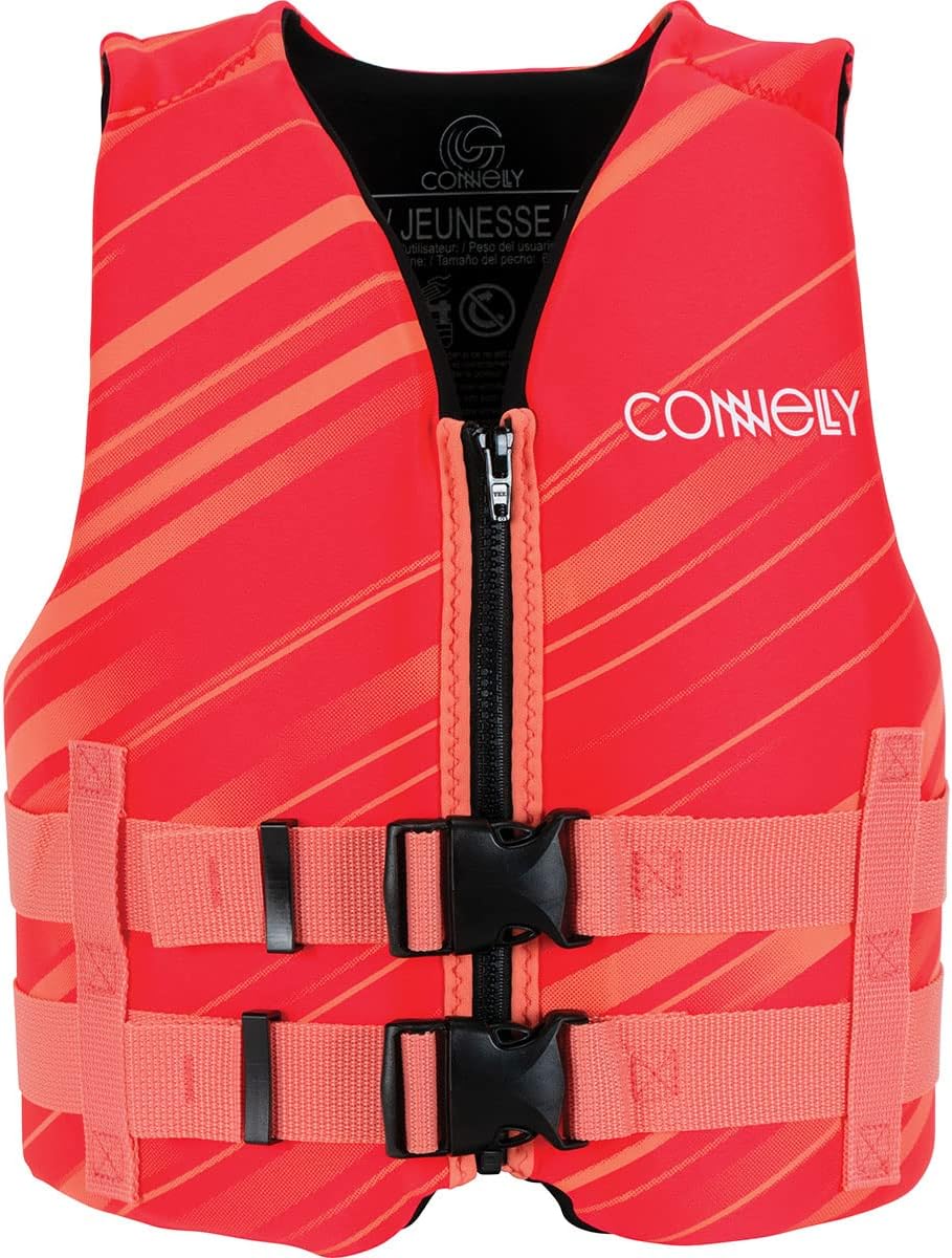 Connelly Coast Guard Approved Vest, Girls Youth Promo Neoprene Red - 55-75lbs