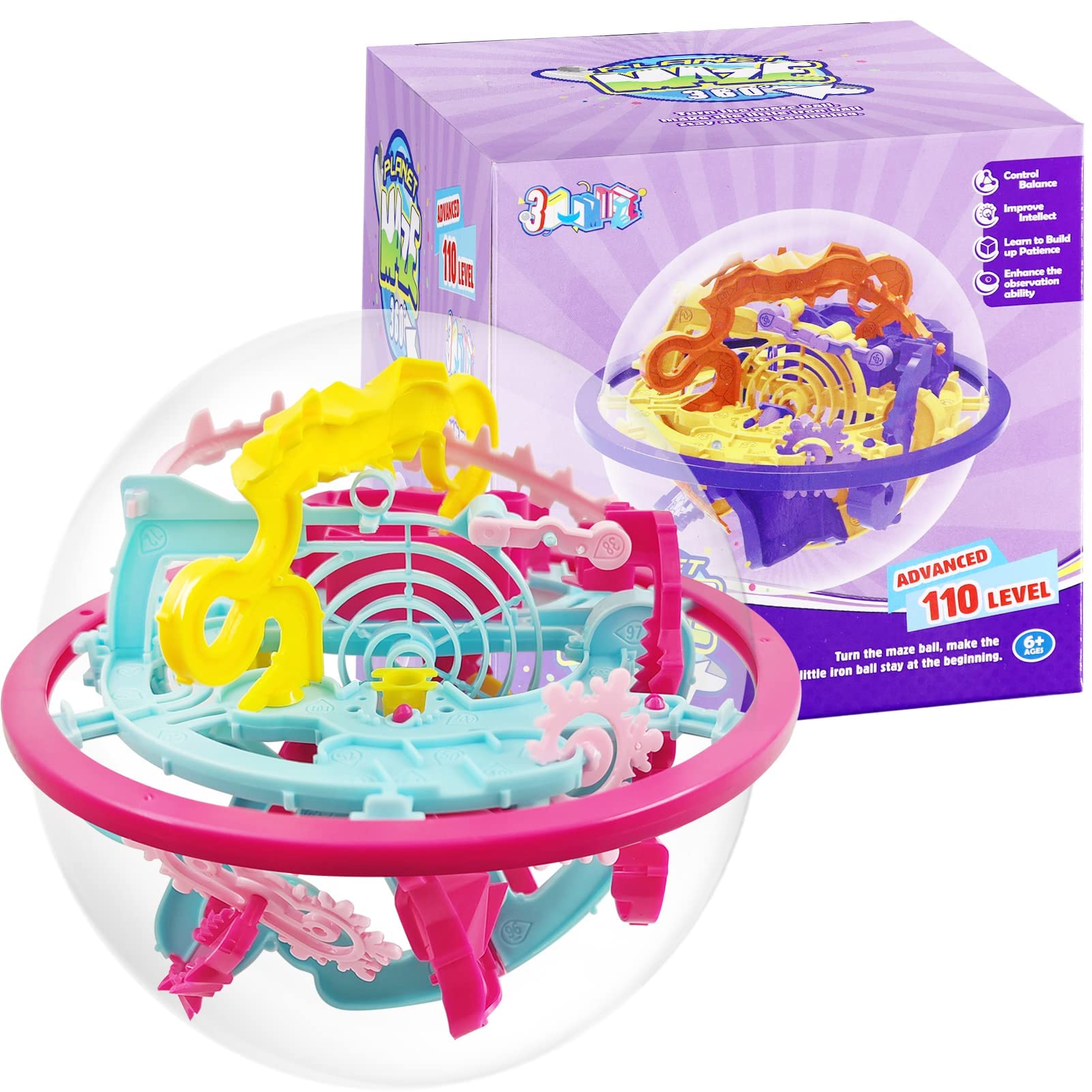3D Laberinto Bola,3D Puzzle Ball con 110 Niveles para avanzados,3D Pelota Puzzle Juguetes,Laberinto Juguetes esféricos,Maze Ball Game,Palacio Bola Laberinto,3D Laberinto Rompeca (Color)