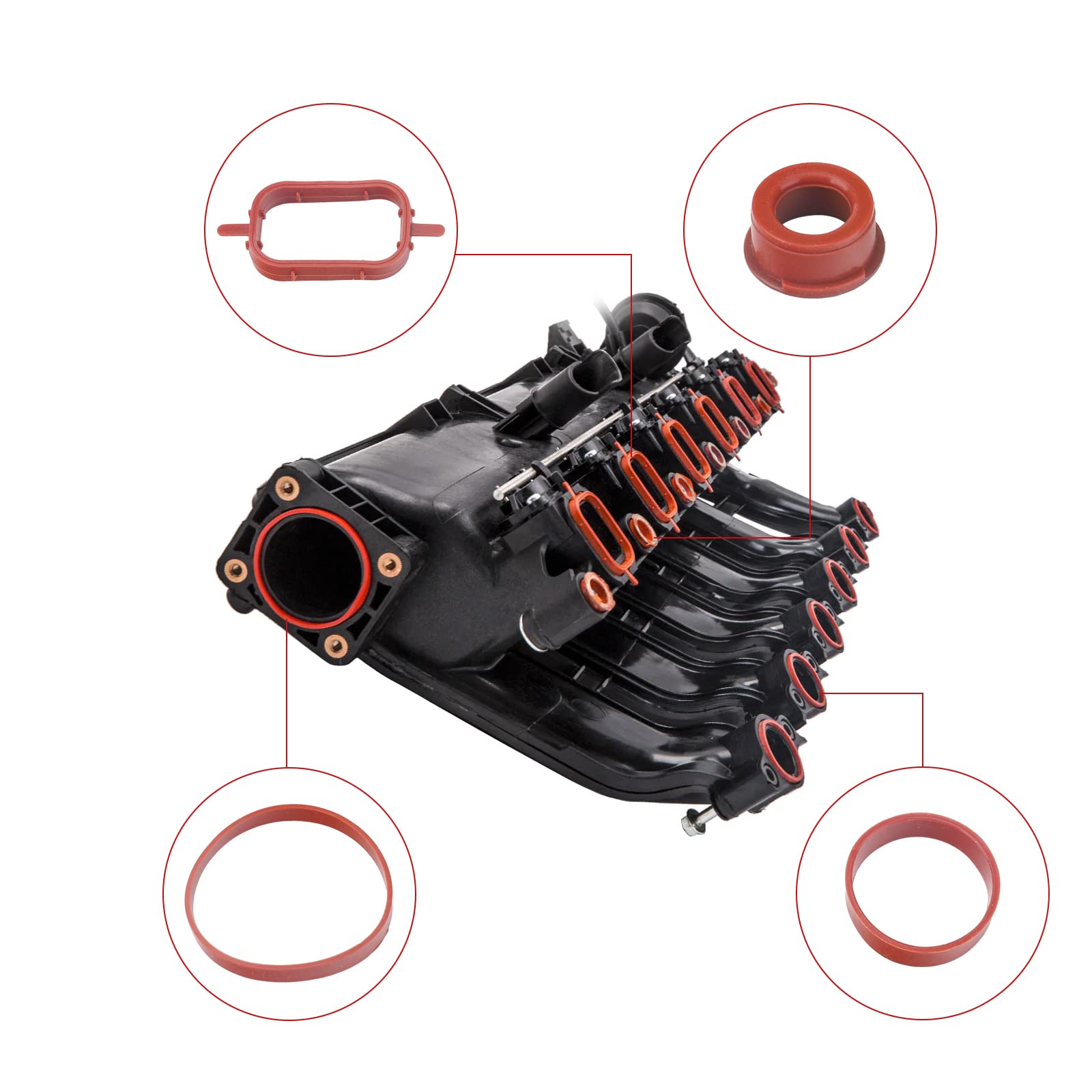 3mirrors Kit di guarnizioni collettore di aspirazione e lembo a spirale compatibile con M57 motore E39 E60 E46 E38 E53 E83 E65 E61 E65 E70 E71 E92 X3 X5 X6 11612246945 13 547799 2098, 20 pezzi