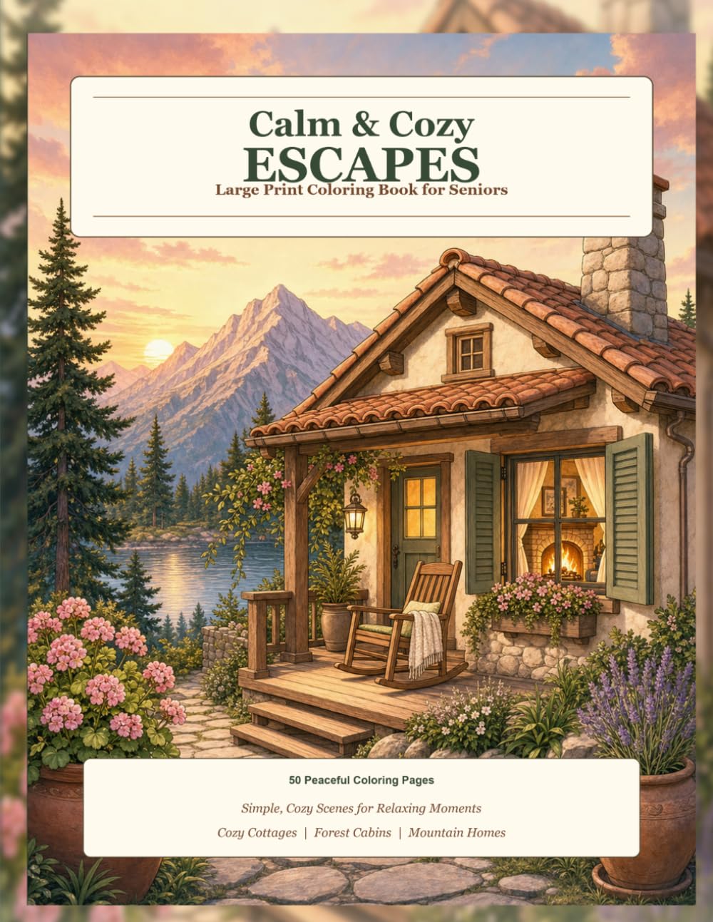 CALM COZY ESCAPES: Coloring Book for Seniors