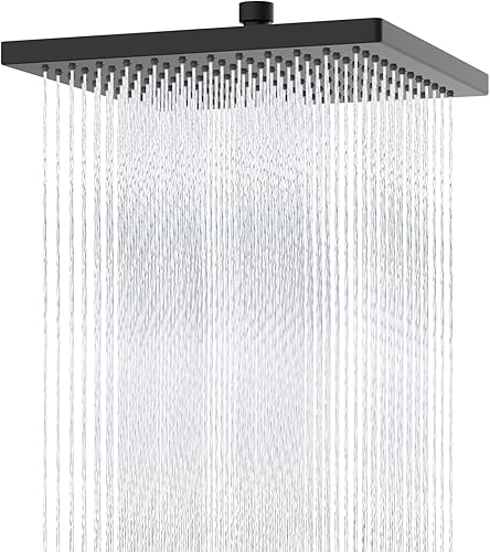 Miniatura 16 de Hibbent Cabezal de ducha de lluvia de metal grueso, cabezal de ducha de lluvia de alta presión de 8 pulgadas, cabezales de ducha de cascada de baño,