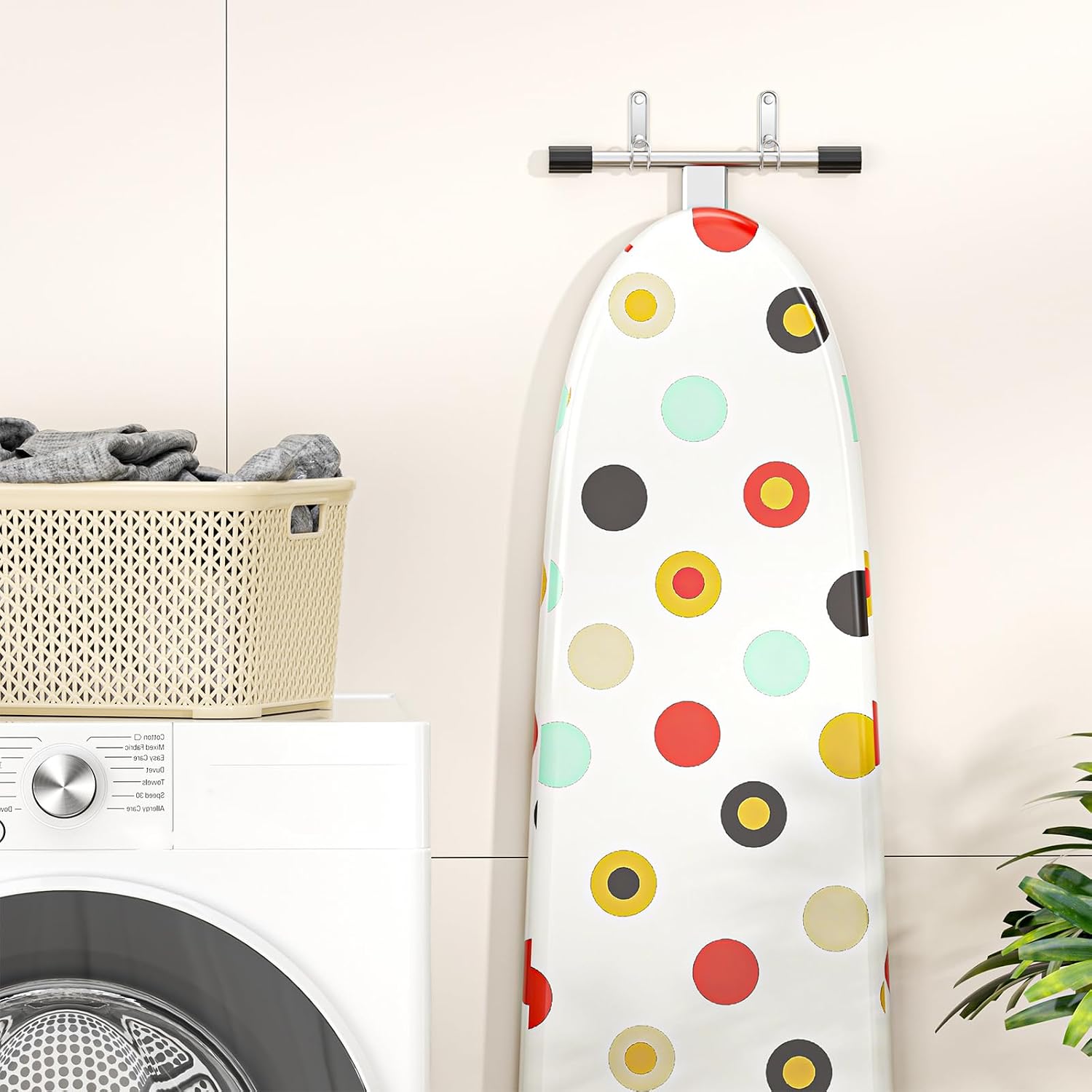 Ironing Board Hanger Wall Mount, Ironing Board Holder for T or Y Leg, Iron Board Holder Stainless Steel, Iron Board Hanger for Laundry Room, Iron Boards Hook for Wall