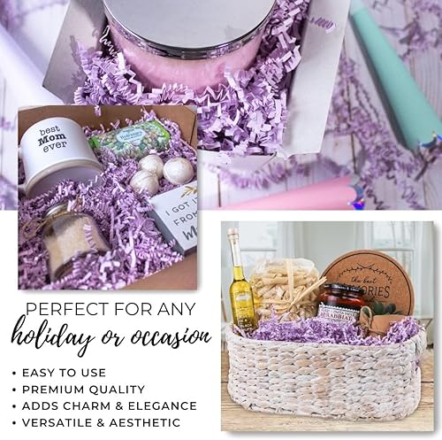 Miniatura 5 de MagicWater Supply Relleno de papel de corte arrugado (2 onzas) para envolver regalos y rellenar cestas, lavanda