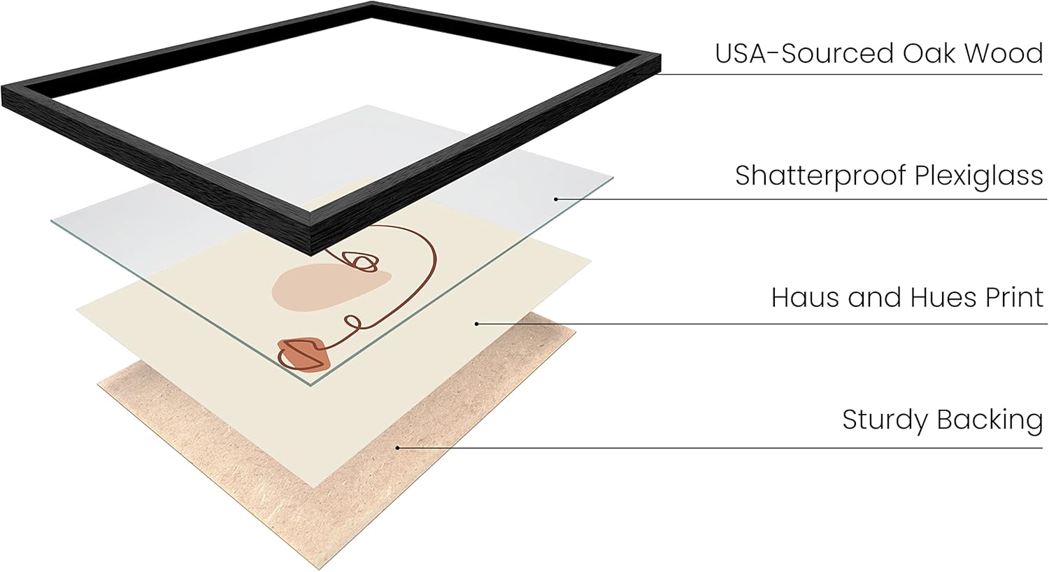 HAUS AND HUES 女性フィギュア ウォールアート 線画 - 単線描画 ウォールアート 女性アート プリント ラインアート