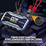 8000A 27000mAh Démarreur de saut de batterie de voiture Booster (Tous gaz ou 12L Diesel) UTRAI 12V Jump Starter pour Booster de batterie de voiture avec DC160W, 65W Charge rapide, 4 LED Cable de saut d'obstacles, étui de carrelage