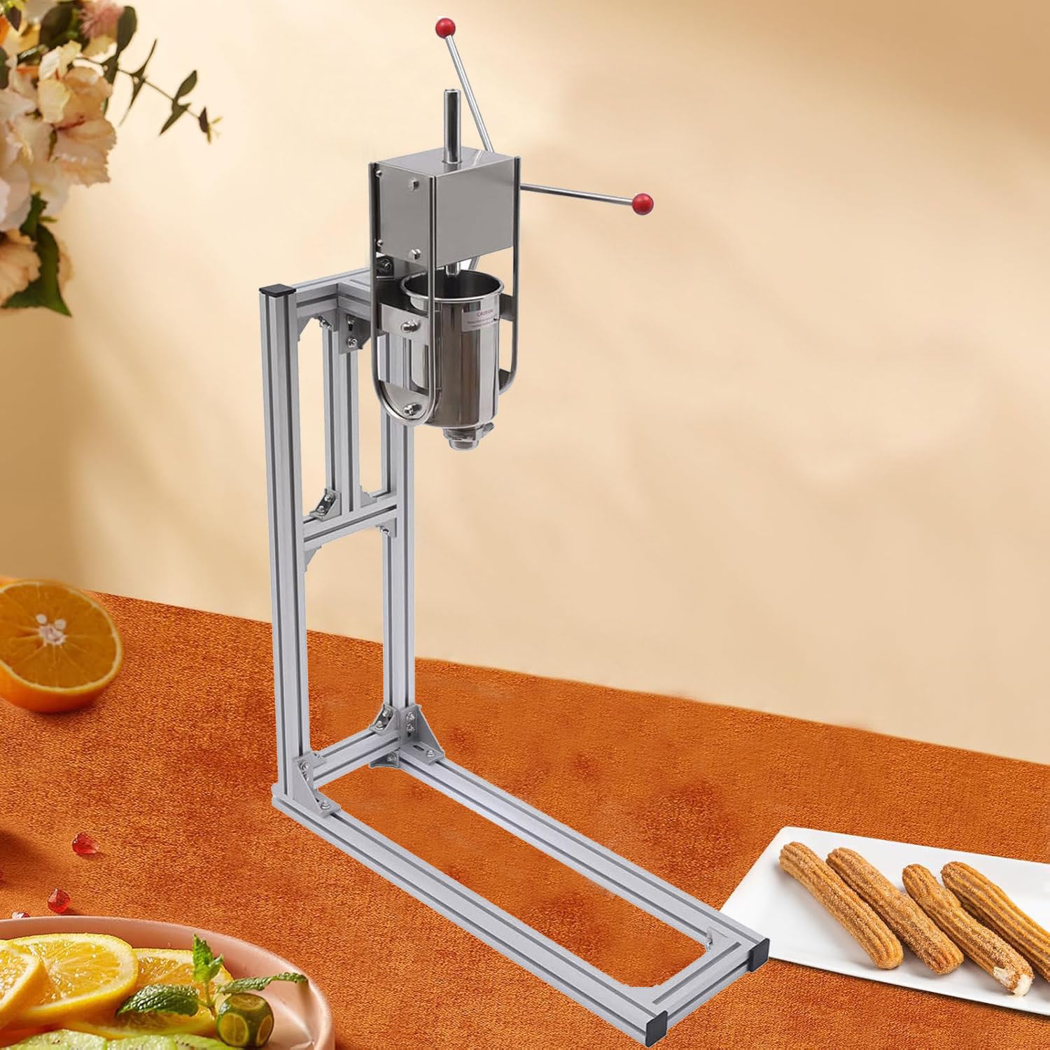 Machine à churros en acier inoxydable avec support en forme de L pour pâtisseries latines