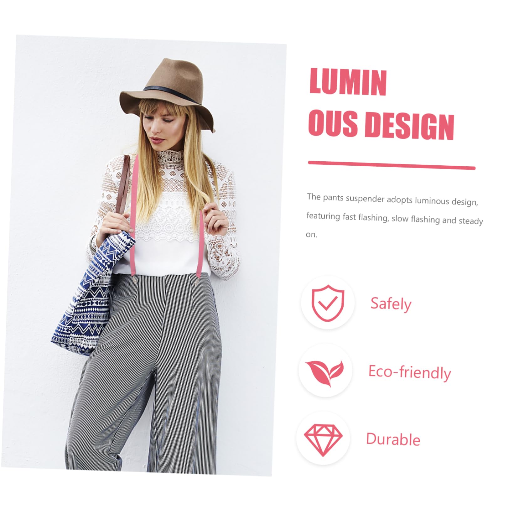 VALICLUD 4 Pièces Lumineux Sangle Pantalon Pour Femmes Jeans LED Jarretelle Lueur Bretelles Pantalon Bretelles Hommes Hommes S Sangles Pour Lumineux e