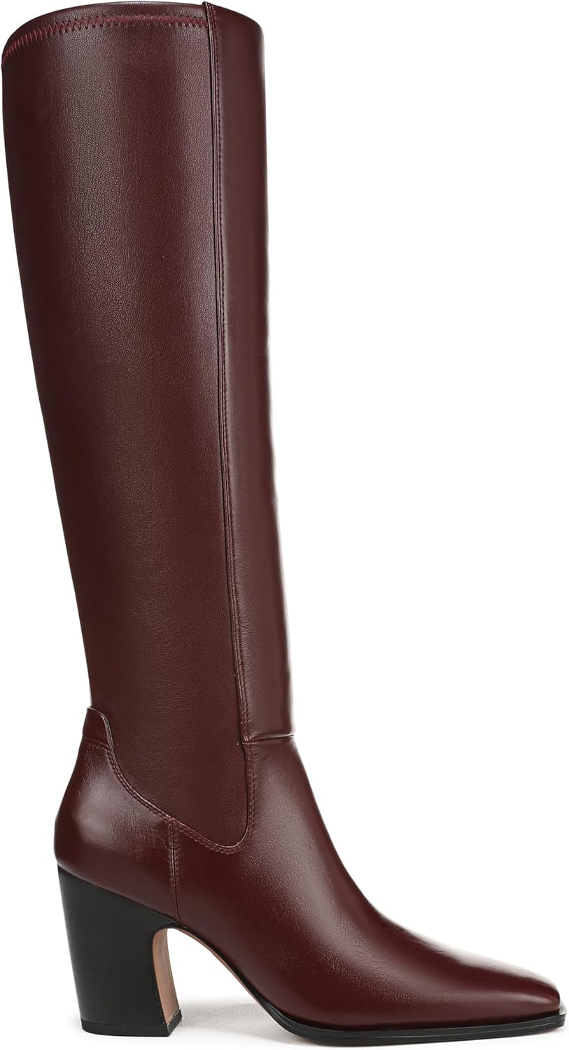 Franco Sarto Women's Jonie Mid Calf Boot Oxblood Red Leather 9 M