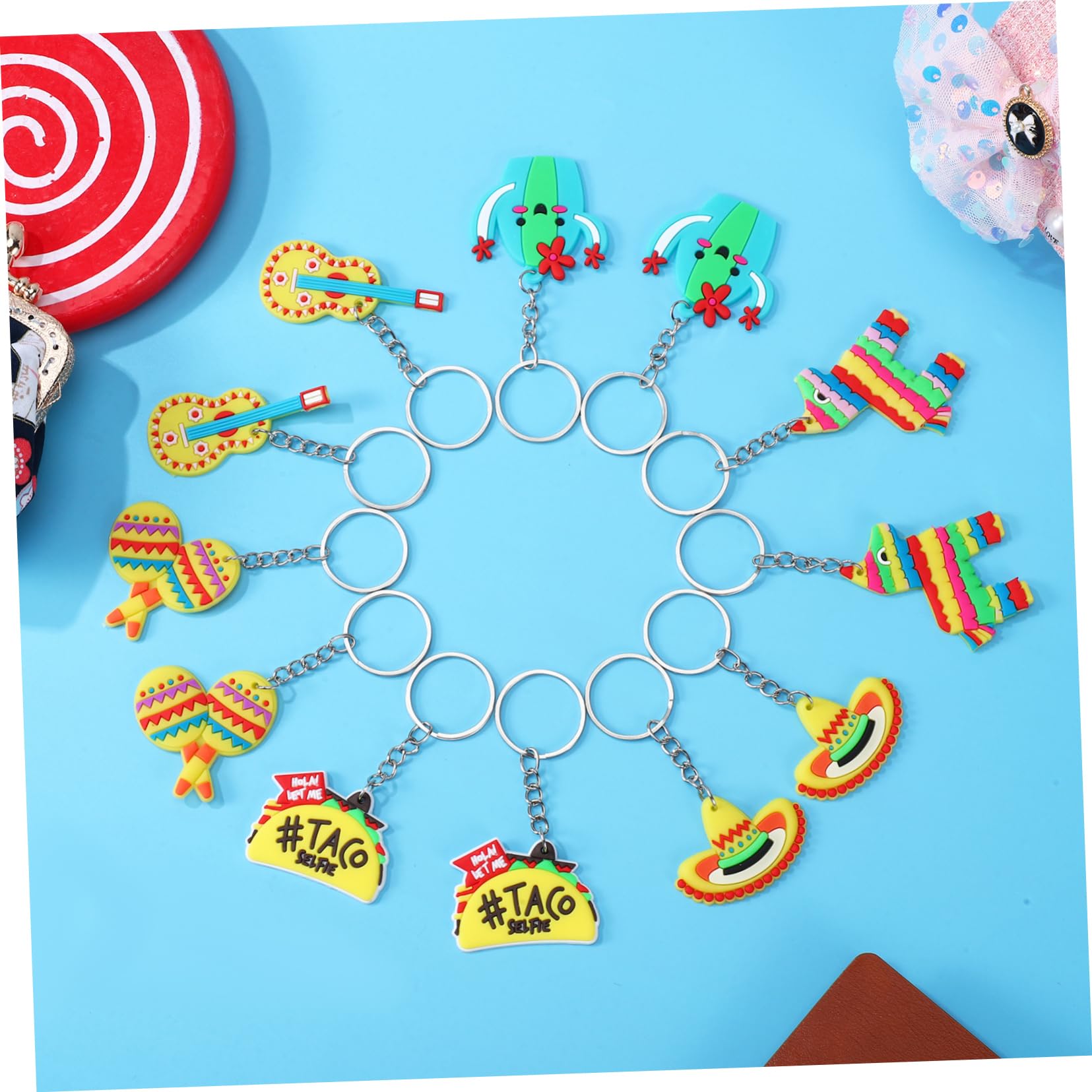 minkissy Catta Catta Catto Divertente Compleanno Keychain Fiesta Sospeso Decorazioni Ciondolo Appeso A Chiave Portachiavi Keyrings Arredamento Chiave Keeychain Pvc