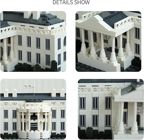 Miniatura 3 de Liberty Imports Juego de bloques de construcción de la Casa Blanca, 770 piezas de Washington D.C. Serie Famosa Landmark de la Casa Blanca, modelo de