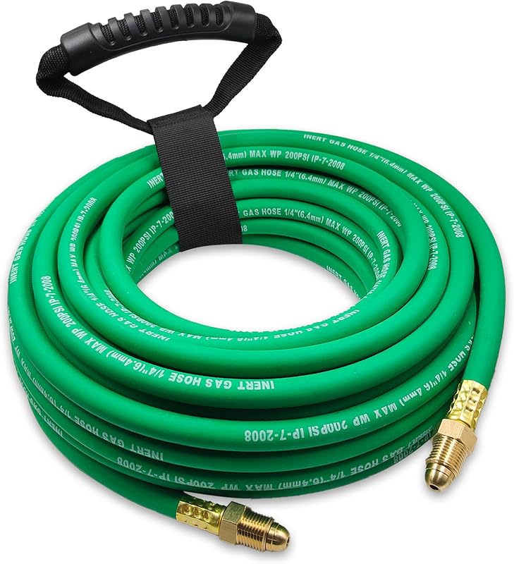 50FT Argon Hose, Inert Gas Welding Hose for MIG/TIG Regulators & Flowmeters | Argon Gas Welding Hoses for MIG/TIG Welder, Argon/CO2 Welding Gas Hose, 5/8" UNF-18RH, NPT Fitting, Tig Welding Accessories