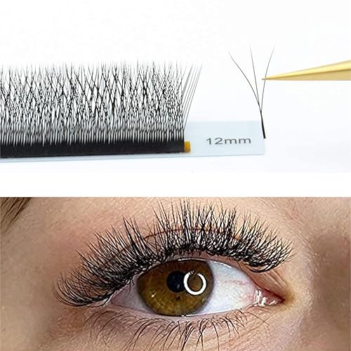 Miniatura 5 de Extensiones de pestañas W con volumen 3D, 0.07C, rizo de 0.315-0.591 in, pestañas en forma de W, pestañas negras con forma de W