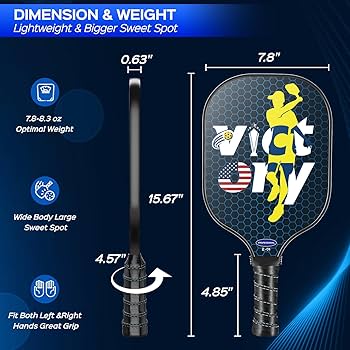 Amazon | ピックルボールパドル2個セット、USAPA承認のカーボン