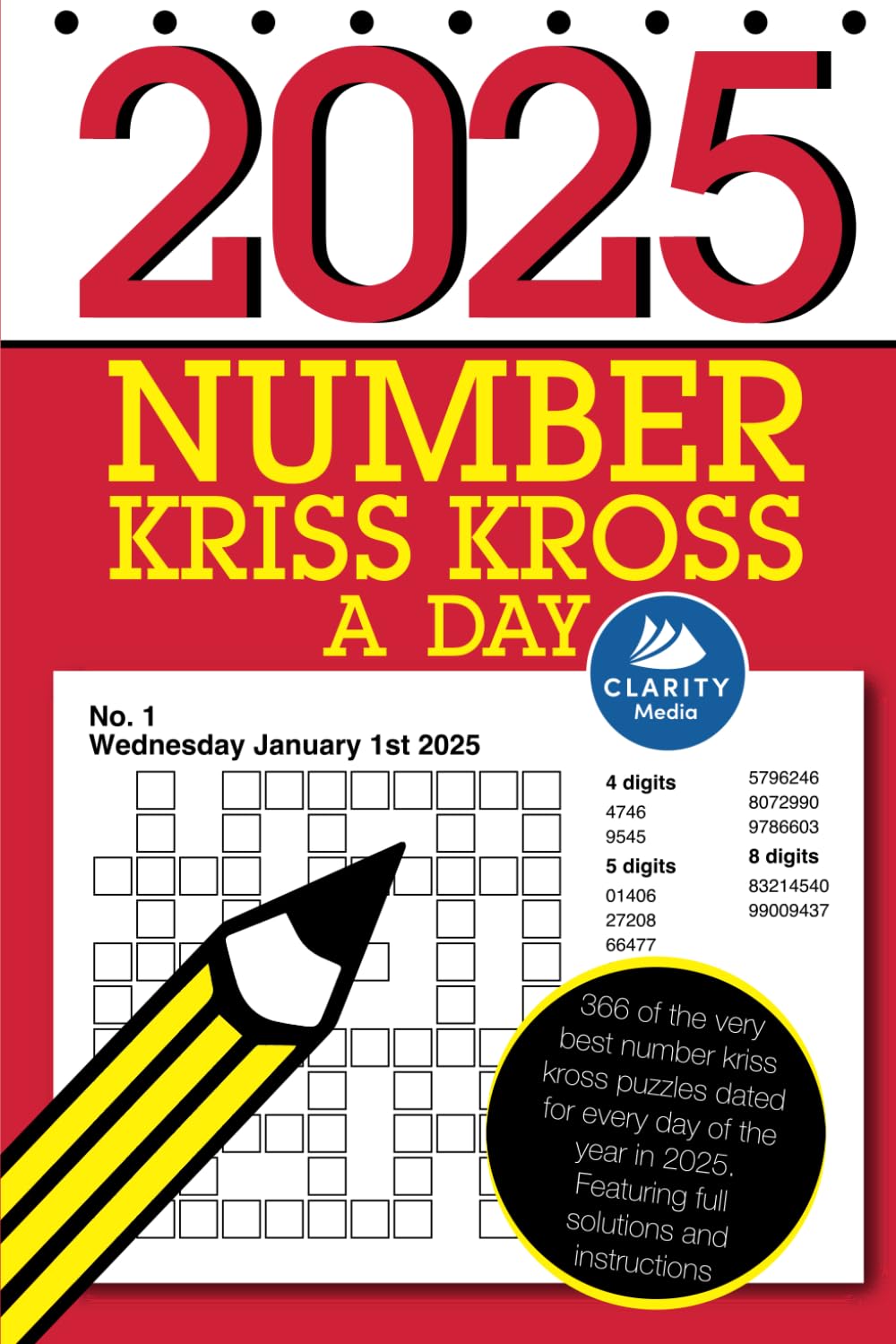 Number Kriss Kross A Day 2025: 366 number fill in puzzles