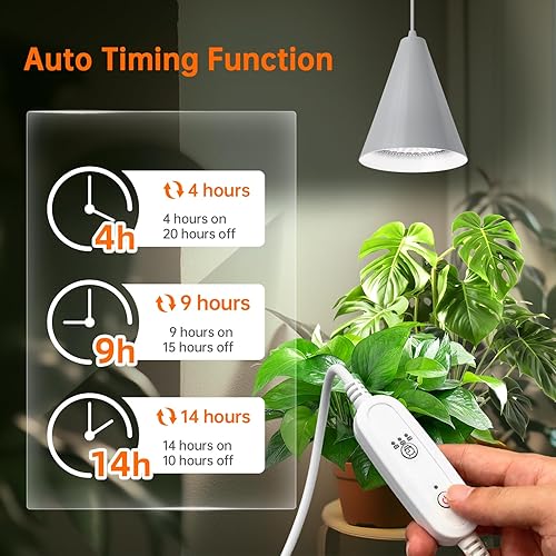 Miniatura 6 de Bstrip Luz colgante de crecimiento, luces de plantas de espectro completo de 25 W para plantas de interior, cable de alimentación de 16.4 pies, 5000