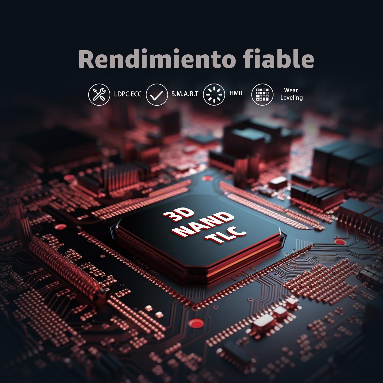 Kingspec NX Series Gen3x4 NVMe M.2 SSD de 1TB, hasta 3500 MB/s, Unidad Interna de Estado sólido 3D NAND Flash M2 2280, para Escritorio y portátil