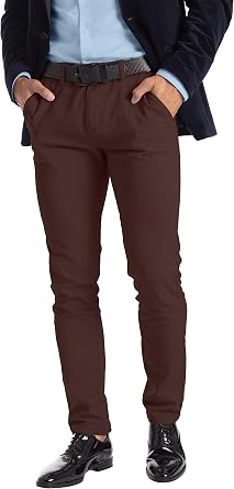 Alamo Slim-Fit Chinos Pants Men - Classic Breathable Flat-Front Chino Pants for Men