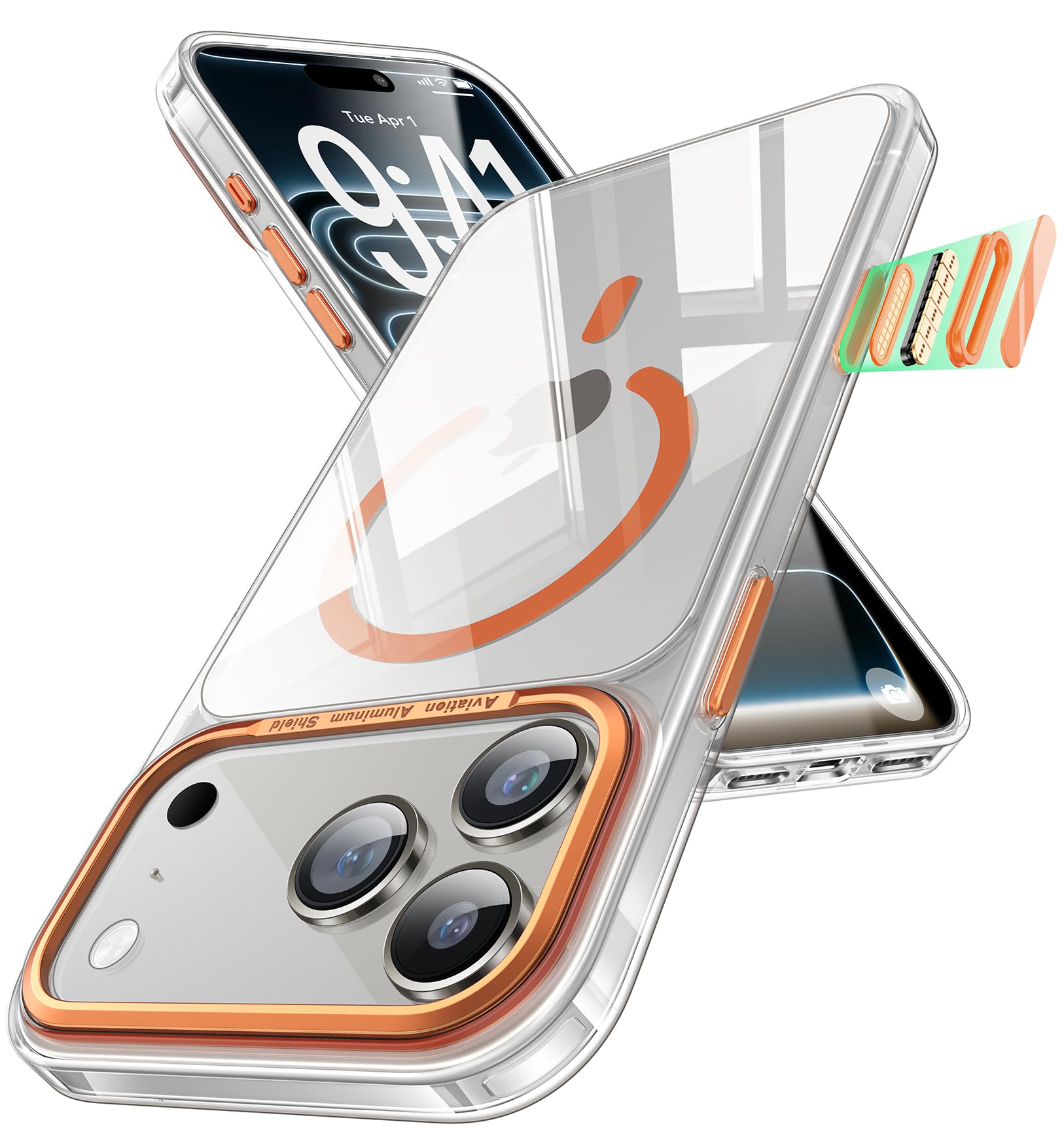 Amazon.com: Maledan for iPhone 17 Pro Max Case Clear Orange