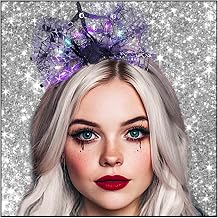 Olbye Black Headband Light up Web Lace Headbands Glowing Fancy Cosplay Costume Hairband Flash Festival Halloween Hair Accessories for Women