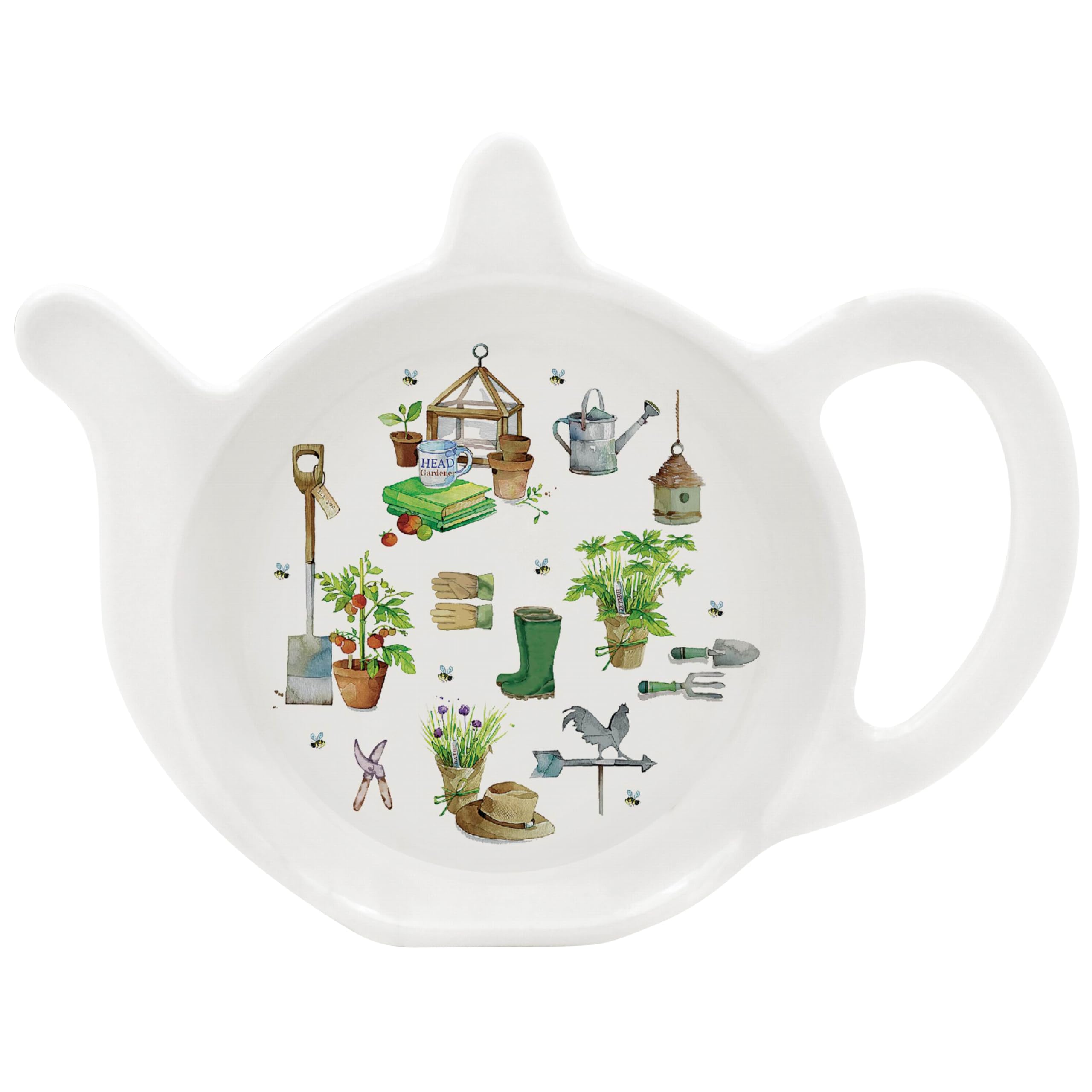 The Leonardo Collection Green Fingers Teabag Tidy For Kitchen & Home | British Designed Durable Tea Bag Tidy | Tea Bag Dish For Used Tea Bags | Teabag Dish With Modern Design