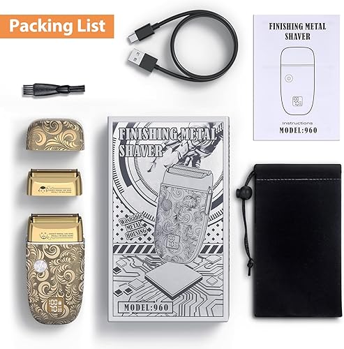 Miniatura 7 de Bestauty Maquinilla de afeitar eléctrica para hombres, afeitadora de papel de aluminio de viaje con triple cabezal mejorado [afeitado ultra