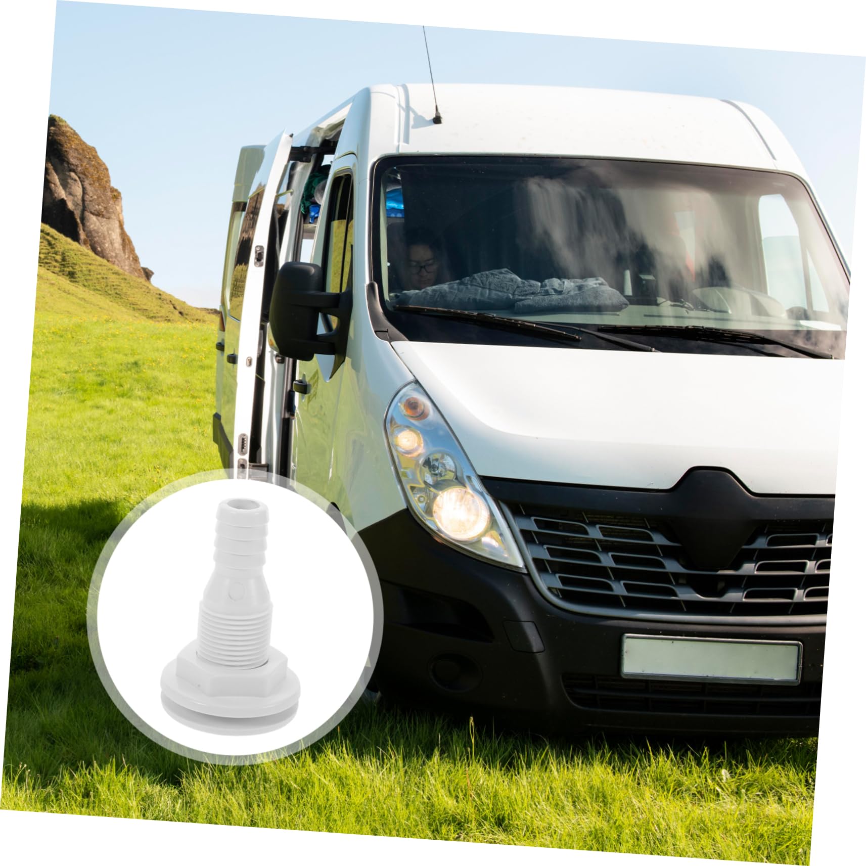 Hemobllo Válvula de Drenaje PVC Push-in Boat Drain Plug tapón de Drenaje de un Lado desagüe tapón de Drenaje para Barco Tubo de Drenaje de la embarcación el plastico White