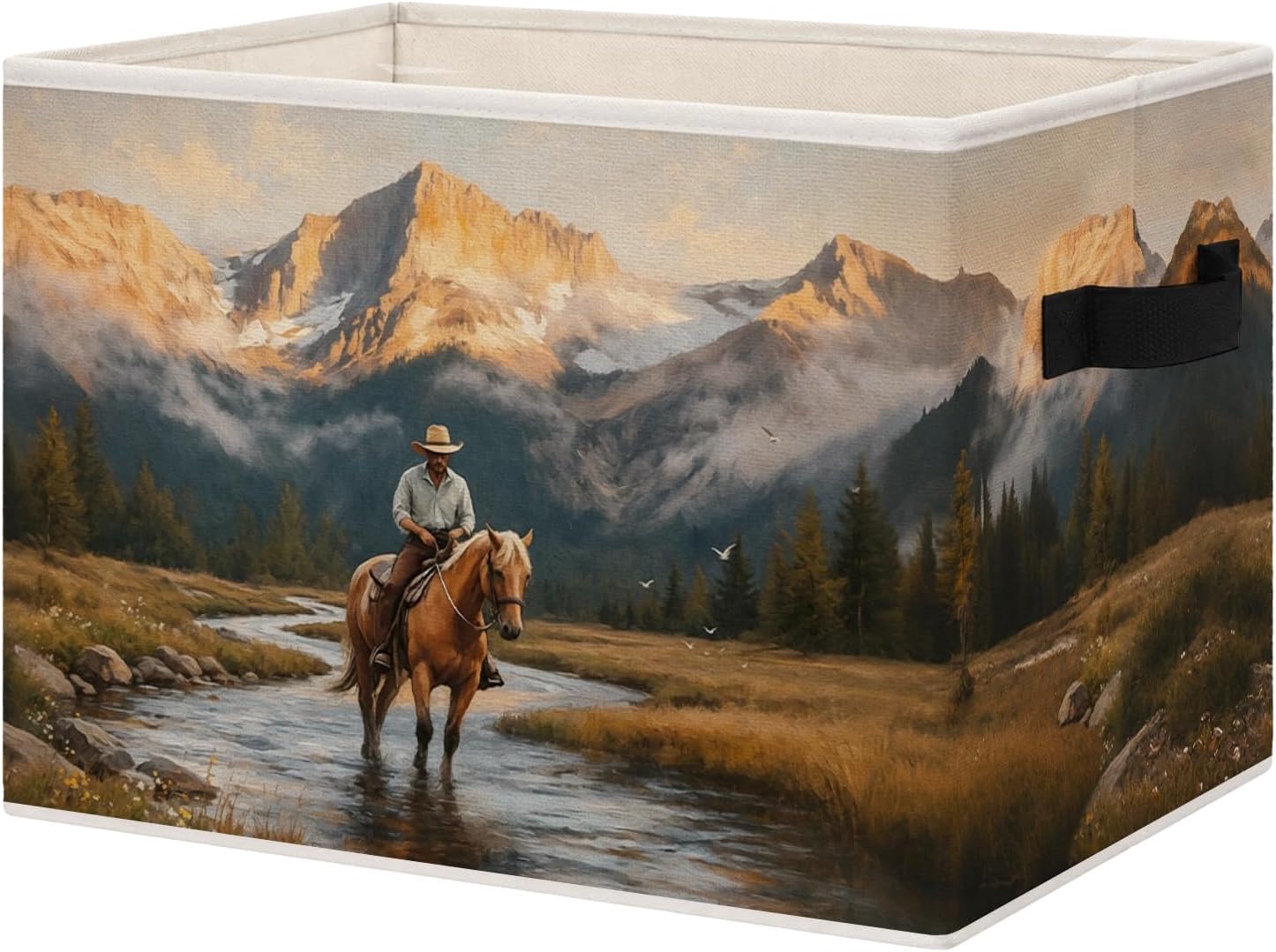 Fall Black Cat Storage Bin Box with Handles