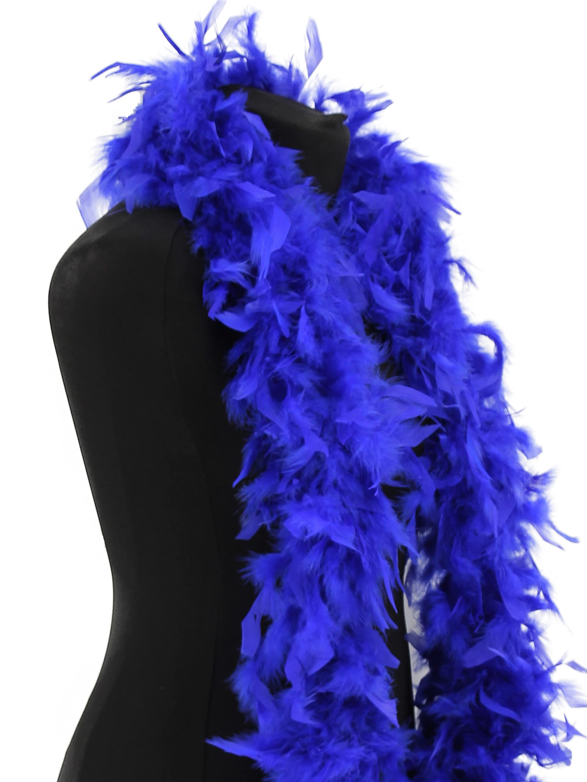 Feather Boa 80g 180cm Soft Turkey Feathers Fluffy Long Boas for Women Hen Party Fancy Dress Costume Burlesque Dance Showgirls 1920s Gatsby Flapper Halloween Christmas Photo Props (Royal Blue)