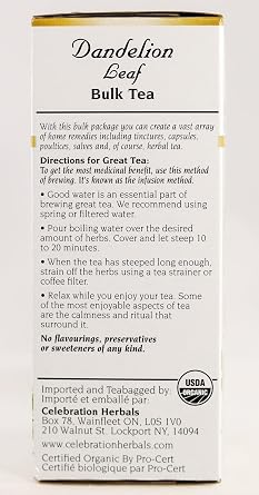 Celebration Herbals Dandelion Leaf Tea Organic Loose Pack