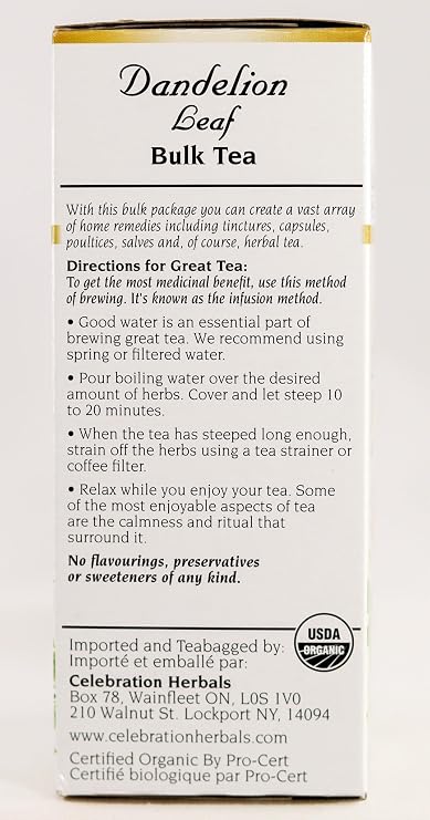 Celebration Herbals Dandelion Leaf Tea Organic Loose Pack