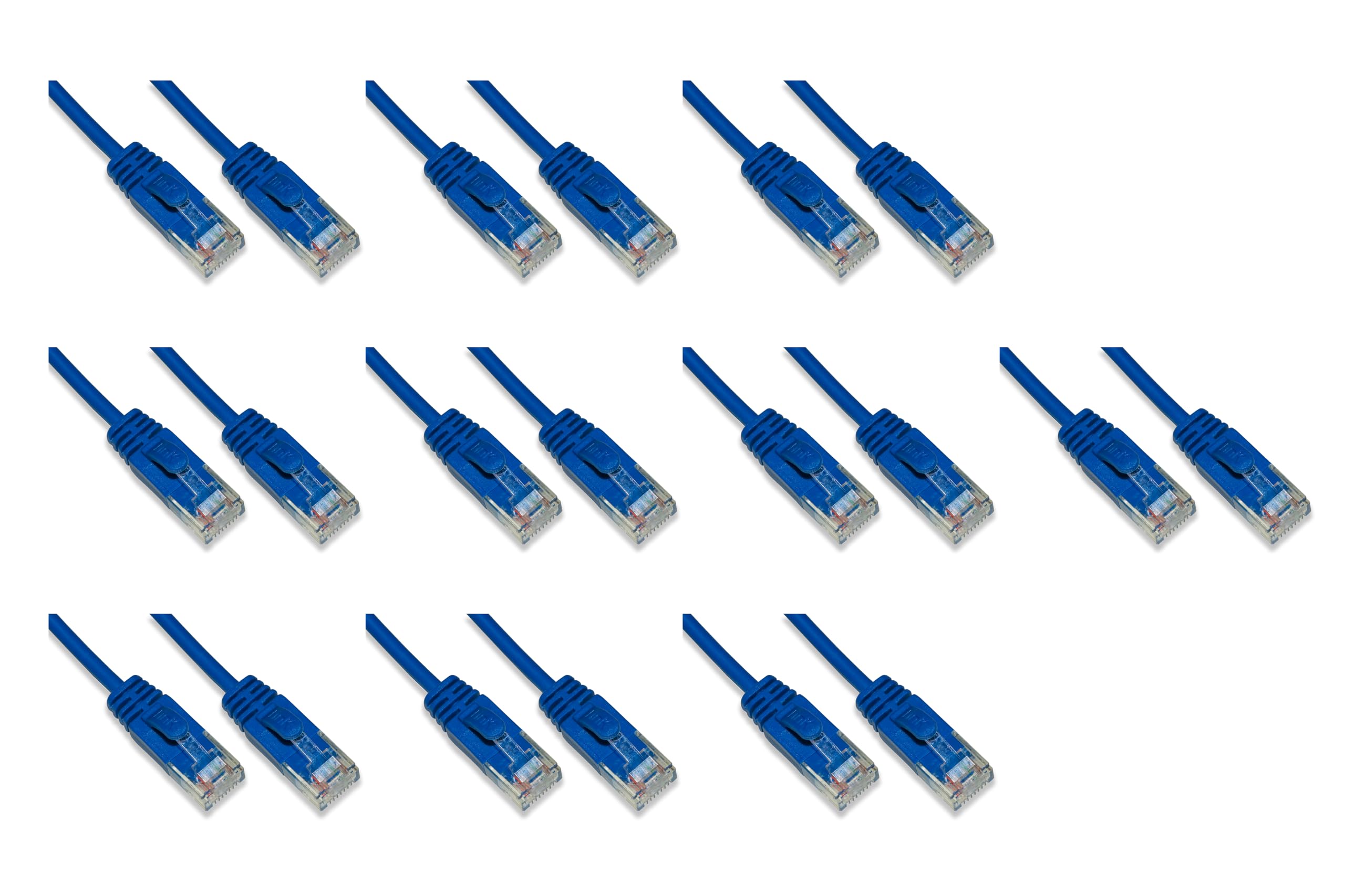 LINK LK6U075BS10 - cavo rete categoria 6 non schermato utp colore blu halogenfree mt 7,5 slim confezione da 10 pezzi