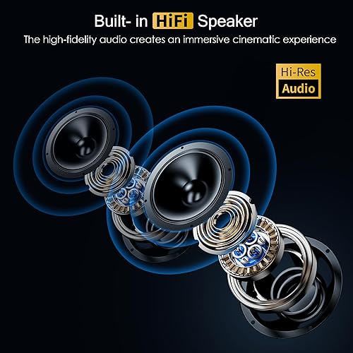 Miniatura 5 de Mini proyector portátil compatible con 4K, proyector pequeño Full HD 1080P con soporte giratorio de 270, proyector de película compatible con TV