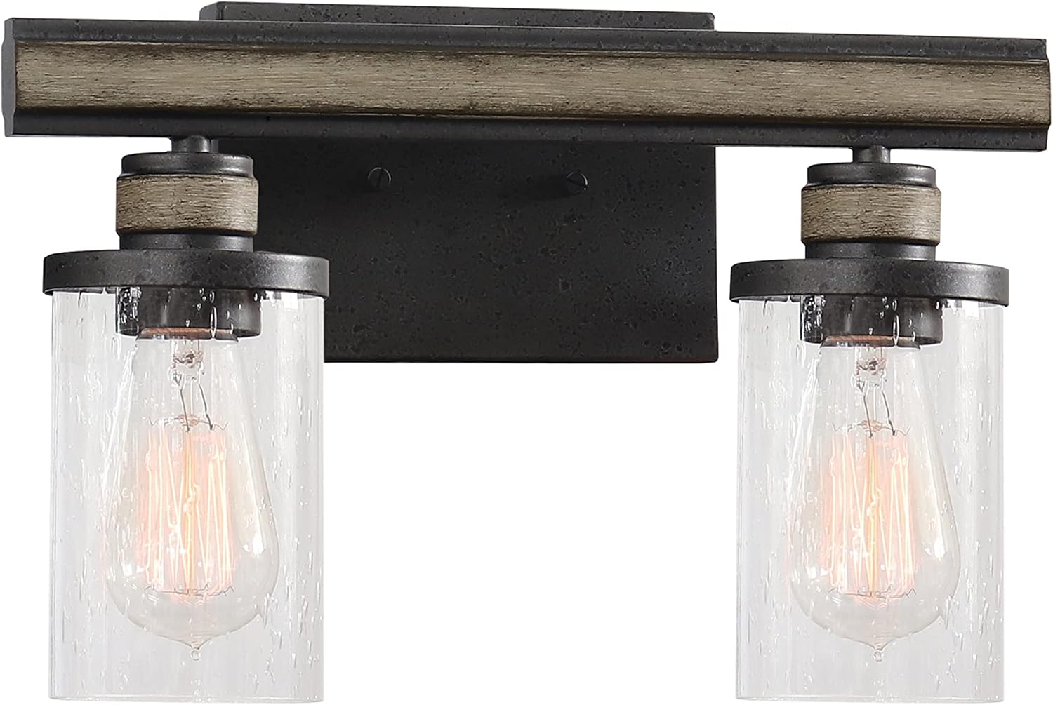 Elk Home Beaufort Vanity Light - 89152/1 Vanity Light in Clear Seeded Glass and Anvil Iron - LED Bulb and Dimmer Compatible, Modern Farmhouse and Updated Traditional Décor Wall Light Fixture