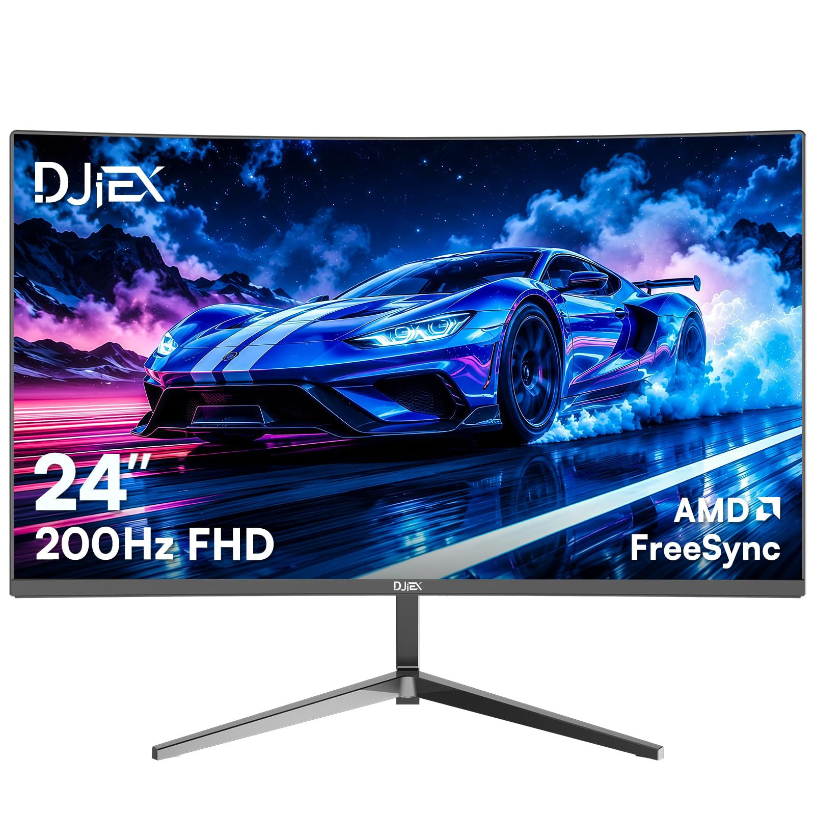 Monitor curvo per gaming da 24 pollici, 200 Hz, FHD 1080p con 3000R, contrasto 4000:1, tempo di risposta di 1 ms, 99% sRGB, AMD FreeSync, Eye Care, HDMI 2.0 e DP