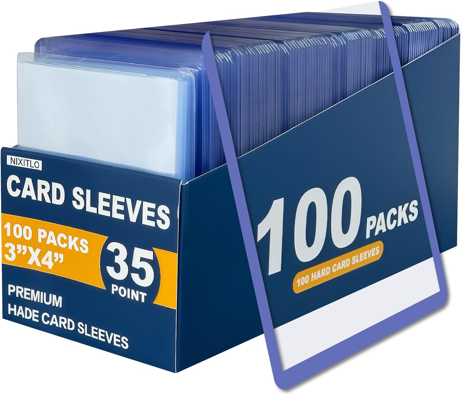 1200 Card Sleeves Top Loaders for Cards for Baseball, Football, MTG Cards, Ultra-Clear Protectors for Trading Collectibles (600 Hard Sleeves+600 Soft Sleeve)