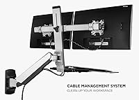 Vista 4 de Mount-It! Sit Stand Dual Monitor Wall Mount Workstation & Stand Up Computer Station with Articulating Keyboard Tray Arm and CPU Holder