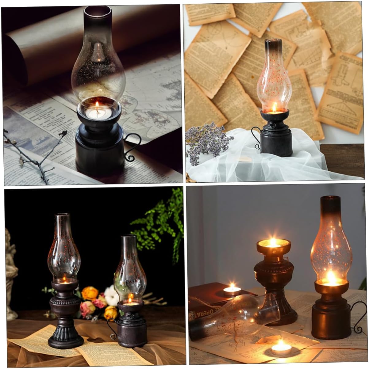 Vintage Kerosene Lamp Model Retro Oil Lamp for Photography Props Rustic Decor Easy Lighting