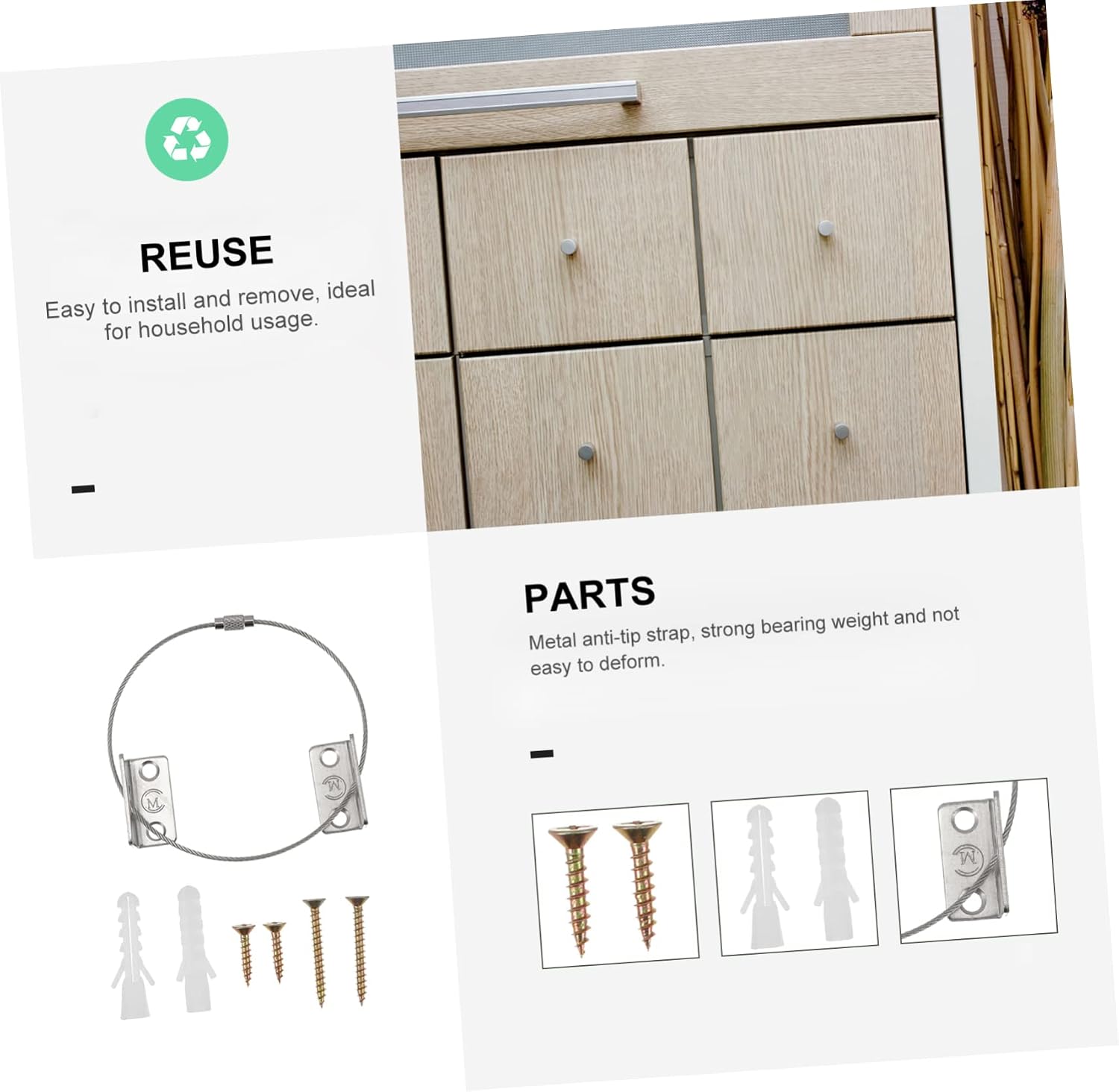 SUPVOX 6sets Safety Furniture Fixing Tool Wall Anchor for Cabinets Kit for Boys and Girls Playroom