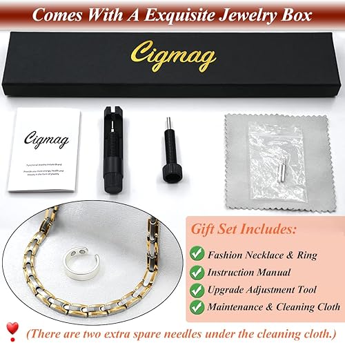 Miniatura 7 de Collar de titanio para hombres y mujeres, collar magnético para aliviar el dolor, dolores de cabeza, migraña, hombros, fuerza de espalda, collar de