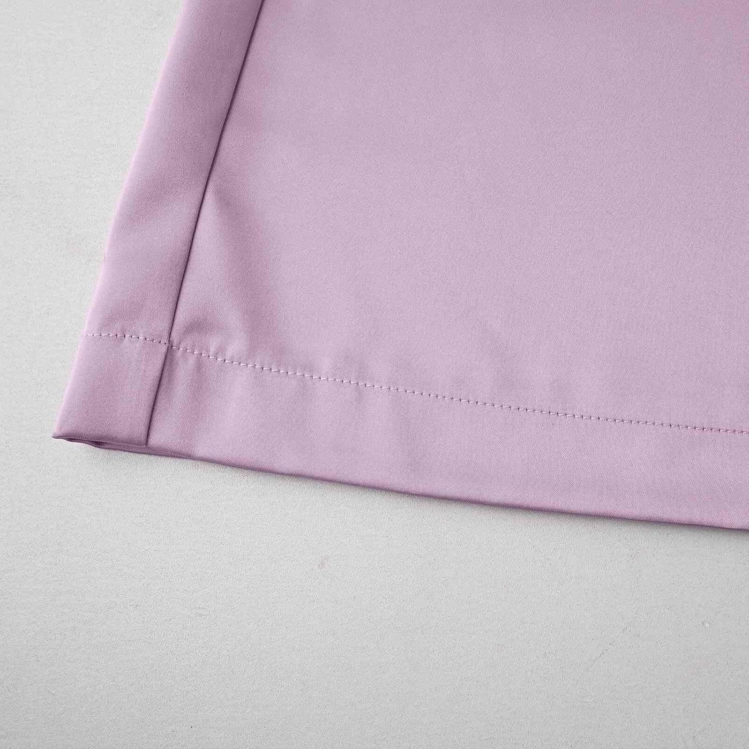 2 Piece Women Satin Pajamas Set, Silky Comfy Button Down Casual Loungewear Long Sleeve Loose Sleepwear Matching Pants Purple