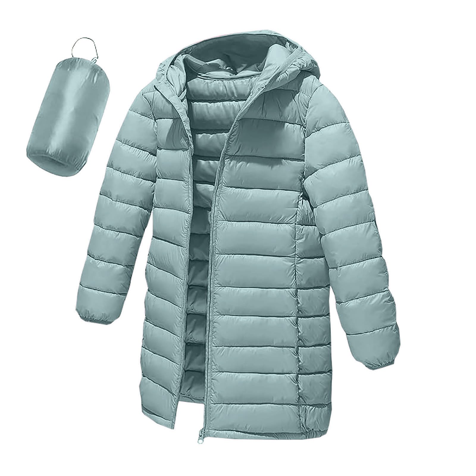 Winterjacke Mädchen Warm Puffer Wintermantel Packbare Steppjacke mit Kapuze Dicke Daunenmantel Kinder Winter Jacke Weich Kinderjacken Kapuzenjacke Daunenjacke Leichte Outdoor Mäntel Parka