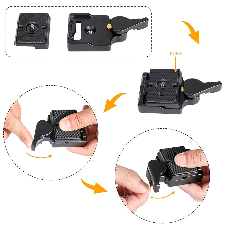Amazon | Konsait Black Camera 323 Quick Release Plate with