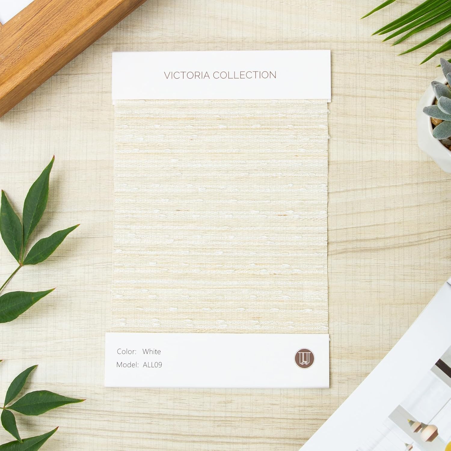 LUSTROWIN Victoria Series Natural Woven Fabric Sample Swatch Kit - 6 Textures & Colors for Custom Window Treatments (8"x5" Hand-Feel Preview)
