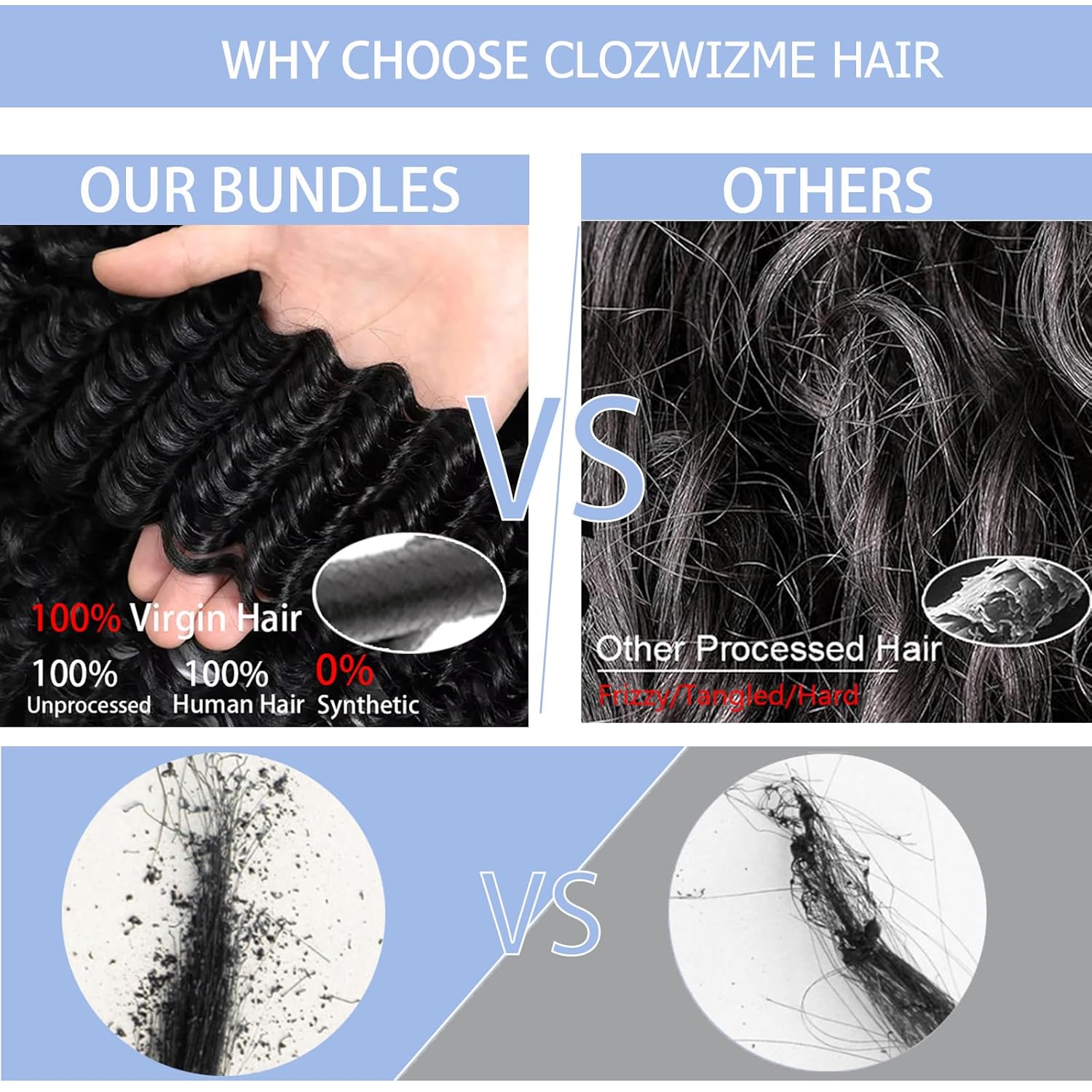 Deep Wave Human Hair Bundles 20 22 24 26 Inch Deep Curly Bundle Human Hair For Women 100% Unprocessed 12A Quick Weave 4 Bundles Deals Natural Color 400G