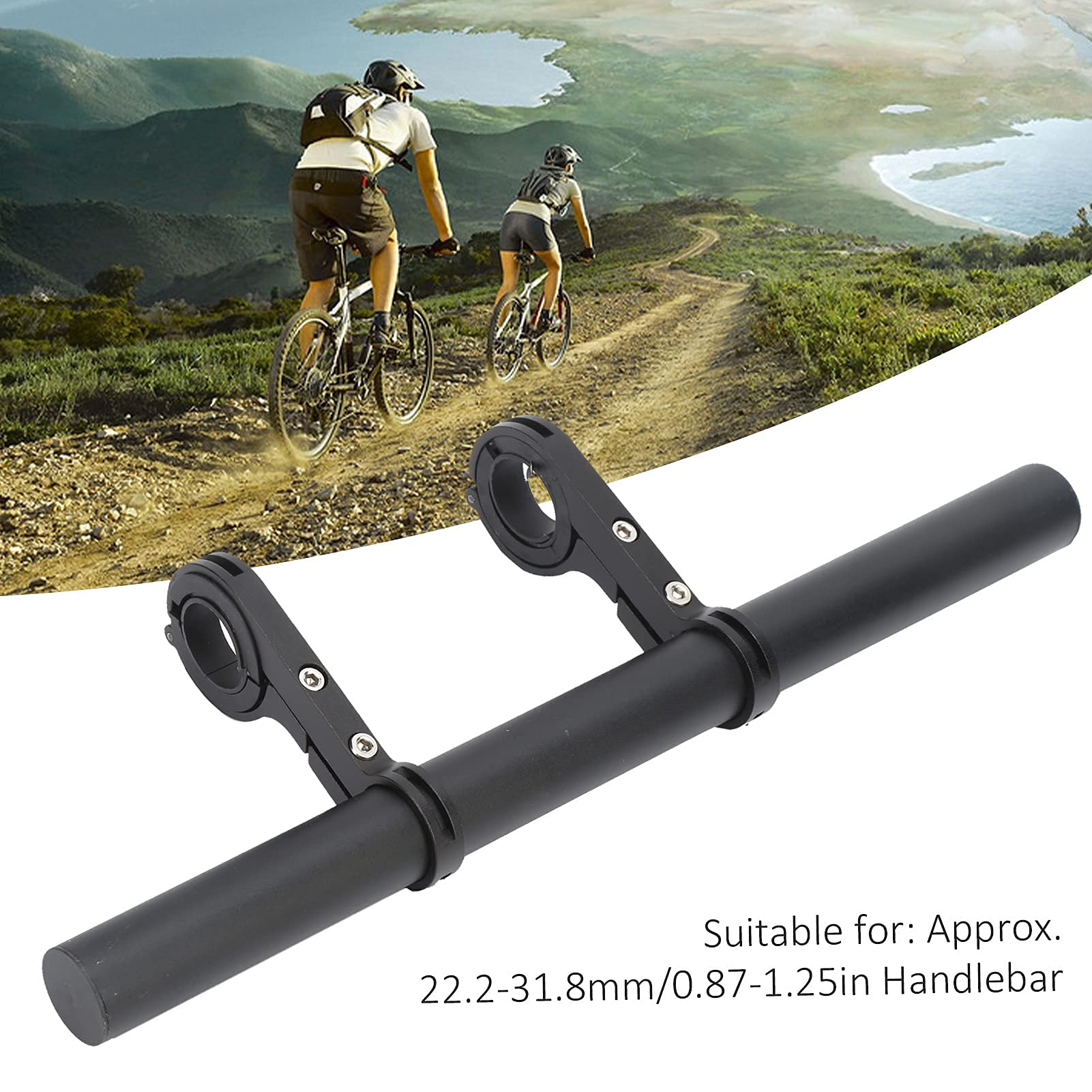 Ejoyous Przedłużenie kierownicy rowerowej 30 cm, przedłużenie kierownicy rowerowej ze stopu aluminium uchwyt przedłużający do prędkościomierza, latarki, urządzeń GPS 22,2-31,8 mm