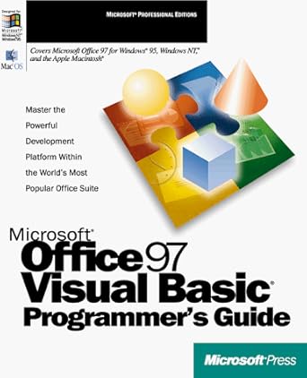 Microsoft Office 97 Visual Basic Programmer's Guide (Microsoft ...